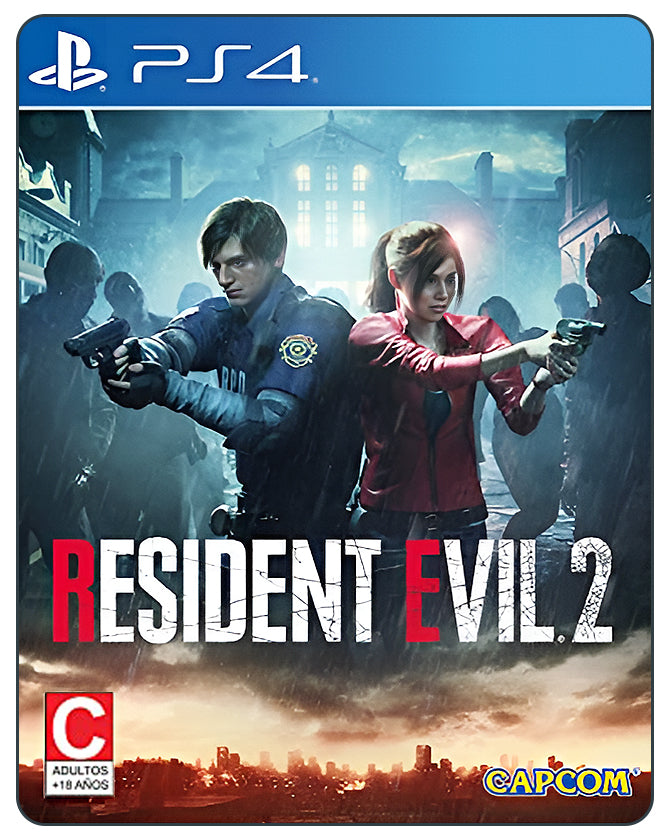 Resident Evil 2 for PlayStation 4 – Survival horror remake featuring intense gameplay, zombies, and dark storytelling.