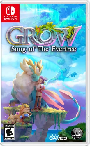 GROW: Song of the Evertree Switch cover featuring a colorful fantasy tree world with a small character exploring nature.