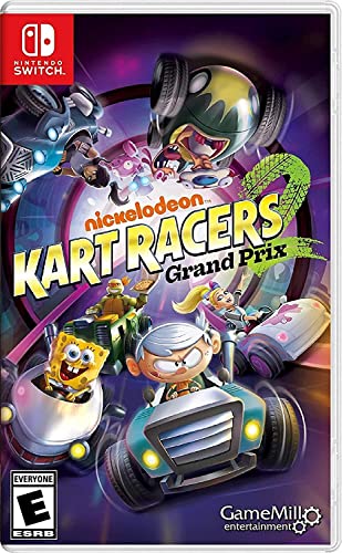 Nickelodeon Kart Racers 2 Switch cover showing cartoon characters racing in colorful karts from shows like TMNT and SpongeBob.