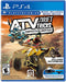 PS4 ATV Drift & Tricks cover showing an ATV rider mid-jump, performing stunts against a dirt racing backdrop.