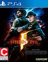 Resident Evil 5 HD PS4 cover with Chris and Sheva aiming weapons, set in a dark, action-packed zombie survival environment.