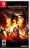 Dragon’s Dogma: Dark Arisen Switch cover showing a hero battling a fiery dragon in a dark, medieval fantasy action RPG world.