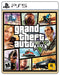 GTA V PS5 cover art featuring vibrant grid-style layout with characters, vehicles, and crime-filled Los Santos scenes.