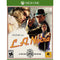 L.A. Noire Xbox One cover showing a detective in fedora aiming a gun, set against a noir backdrop of 1940s Los Angeles crime.