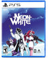 Neon White PS5 cover showing stylized anime characters in dynamic poses with a white and red ethereal background.