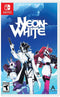 Neon White Switch cover showing anime-style assassin in white mask with vibrant action-packed neon city background.