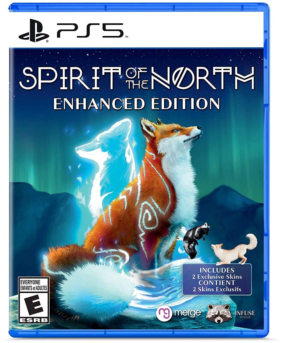 Spirit of the North PS5 game cover featuring a mystical red fox in a snowy Nordic landscape with atmospheric visuals
