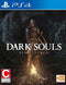 Dark Souls Remastered PS4 cover showing a lone armored warrior holding a sword before a bonfire in a dark fantasy world.