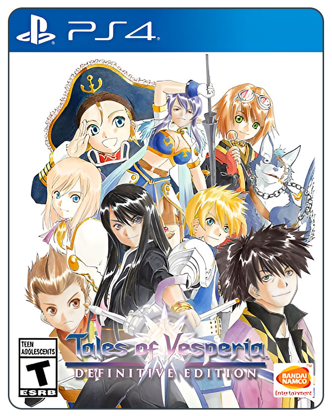 Tales of Vesperia: Definitive Edition for PlayStation 4 – Classic JRPG with enhanced visuals, story, and new characters.