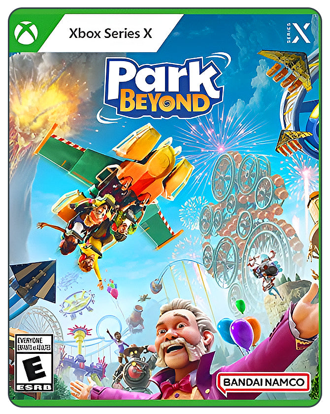 Park Beyond Xbox cover featuring wild theme park rides and characters, focused on imaginative park-building gameplay.