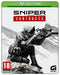 Sniper Ghost Warrior Contracts Xbox One cover featuring a masked sniper in snowy terrain with weapons and stealth gear.