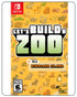 Lets Build a Zoo Switch cover with cute pixel animals and zookeepers, highlighting management, breeding, and creativity.