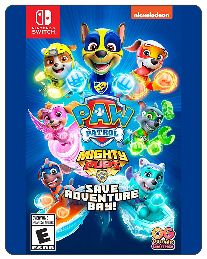 Paw Patrol: Mighty Pups Save Adventure Bay for Nintendo Switch – fun rescue missions with heroic puppy characters.