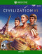 Civilization VI Xbox One cover showing a giant stone figure lifting the Earth, symbolizing global strategy and conquest.
