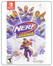 Nerf Legends Switch cover with futuristic warriors using Nerf blasters in bright arenas for action-packed shooting fun.