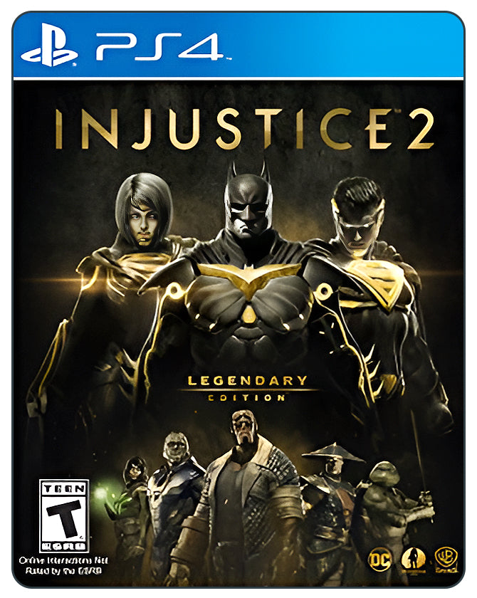 Injustice 2 Legendary Edition for PlayStation 4 featuring DC superheroes in epic battles with bonus content.